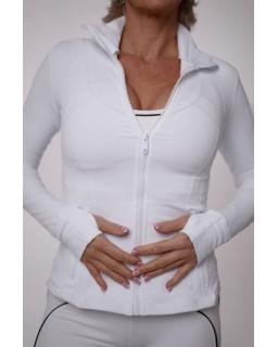 Sports Jacket Yoga Zip White 