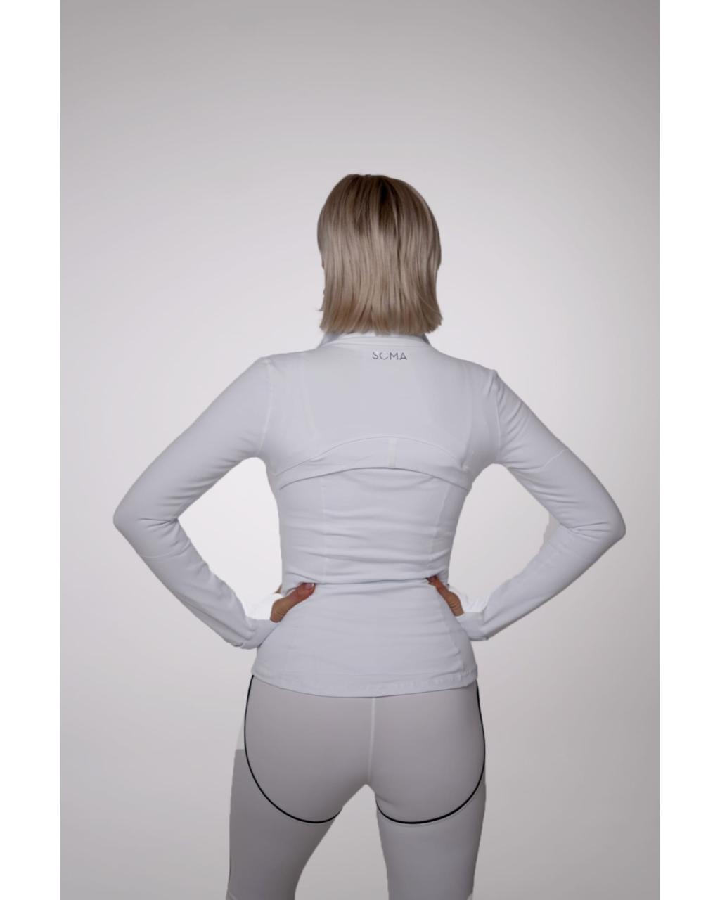 Sports Jacket Yoga Zip White 