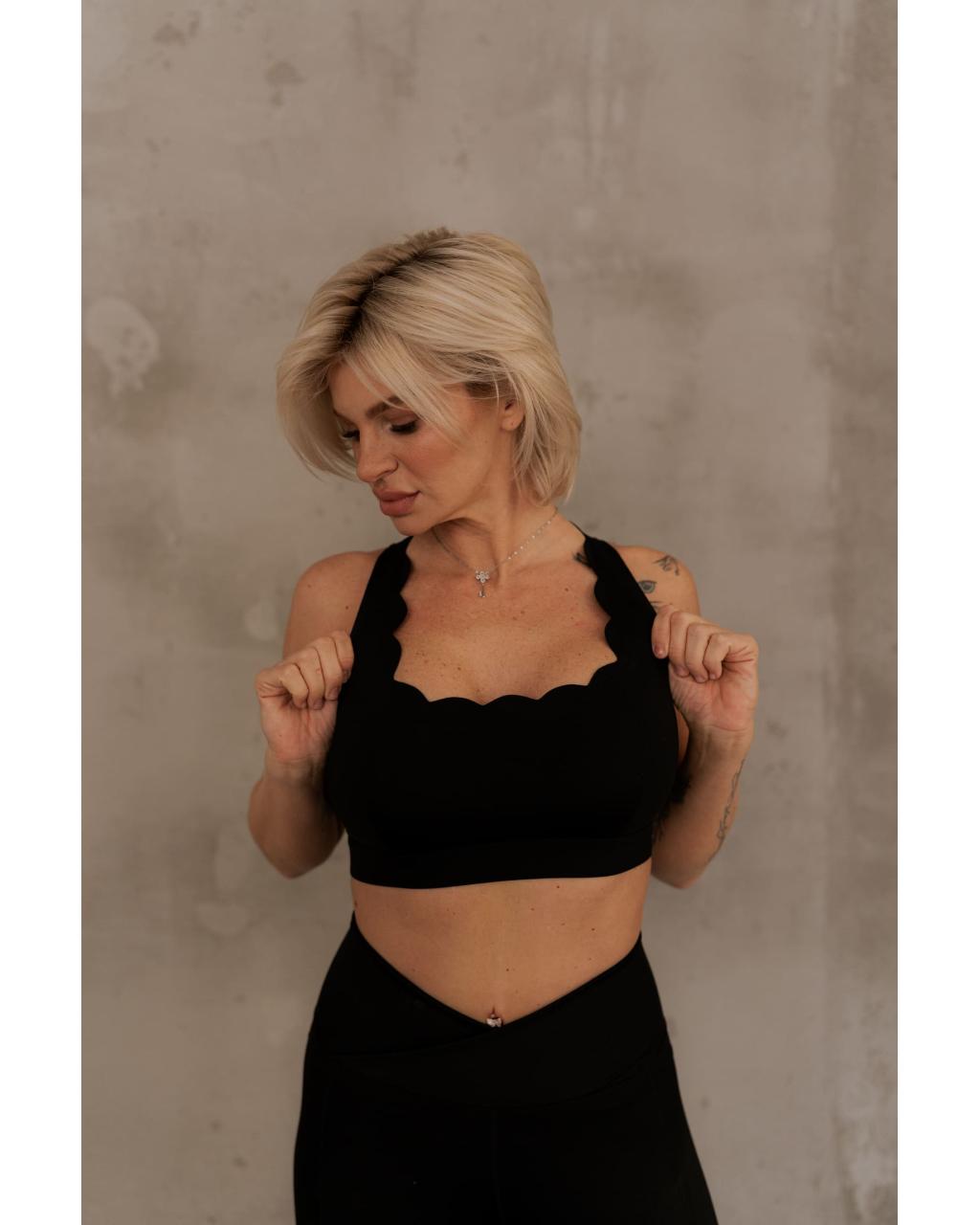 Top Wave Cross Back Black