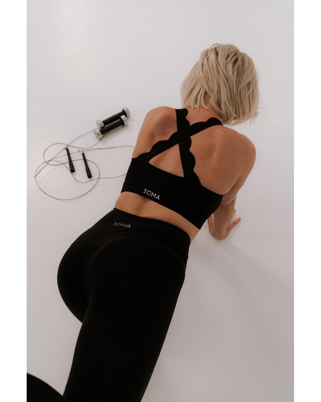 Top Wave Cross Back Black