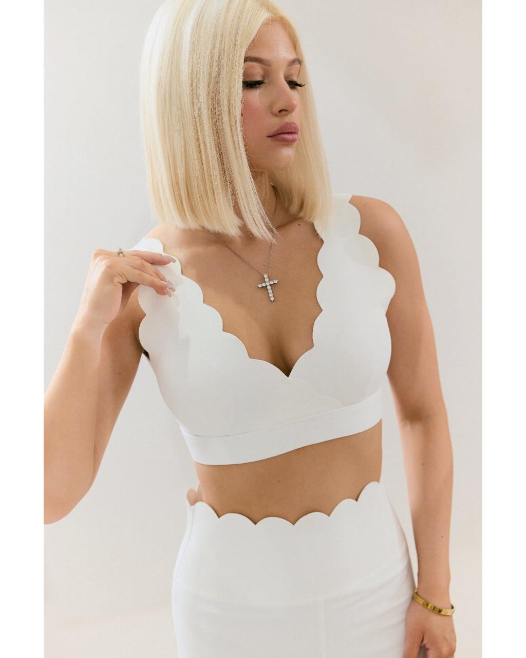 Топ Wave V neck White
