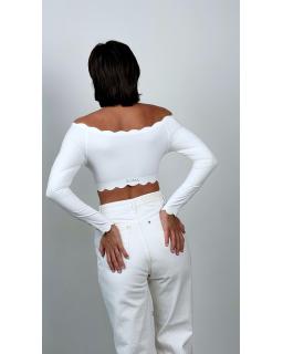 Long sleeve Wave White