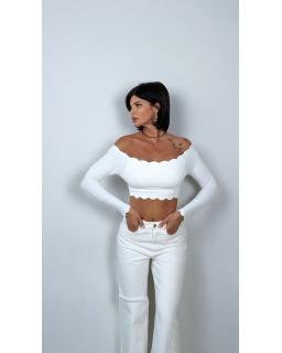 Long sleeve Wave White