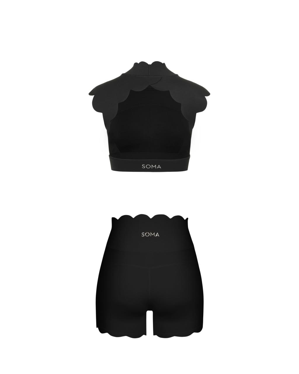 Set Wave Shorts Backless Black