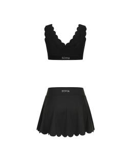 Комплект Wave Skirt V-neck Black