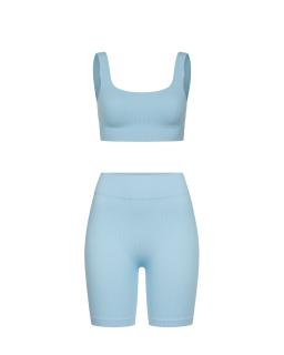 Комплект Crystal Blue Shorts Top Ribbed