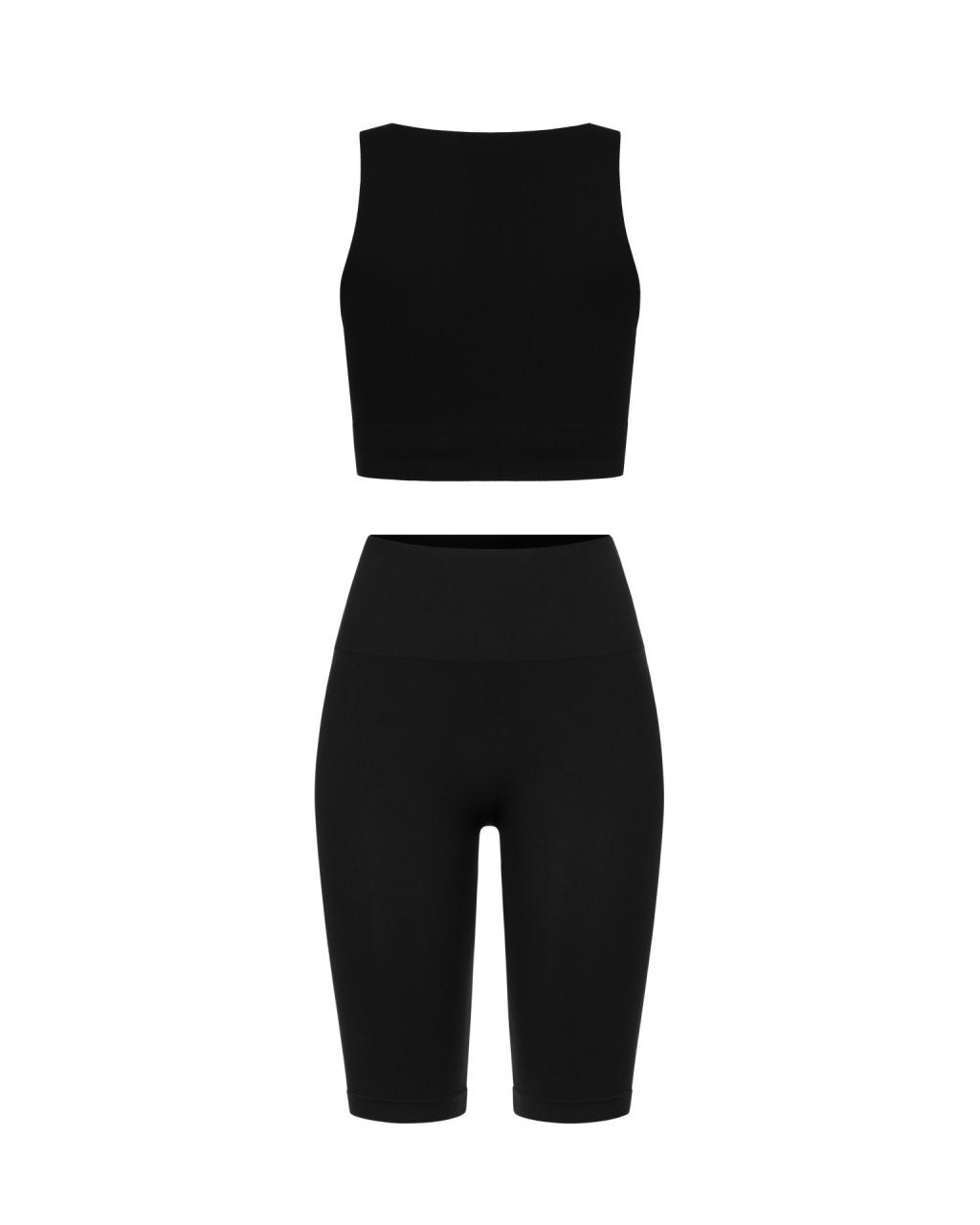 Set Black Shorts Crop Top