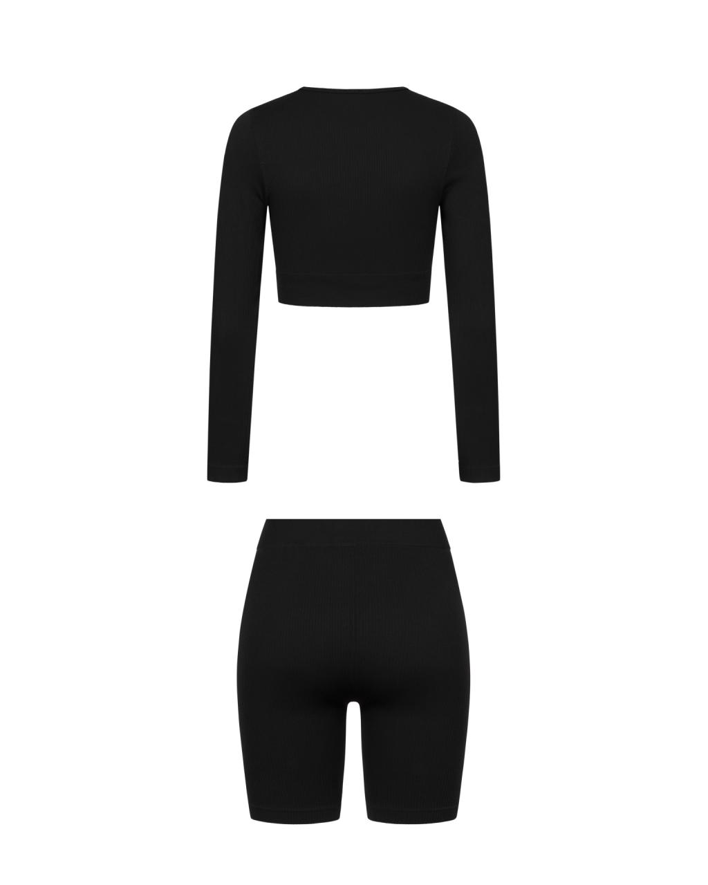 Set Black Shorts Long Sleeve