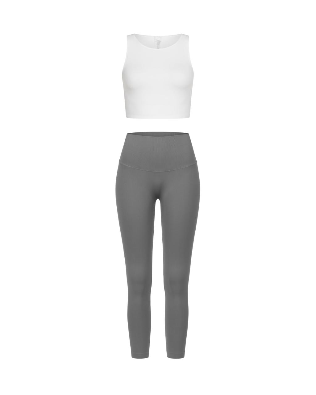 Комплект White Crop Top Leggins Moonstone