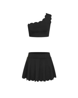 Комплект Wave Skirt One Shoulder Black