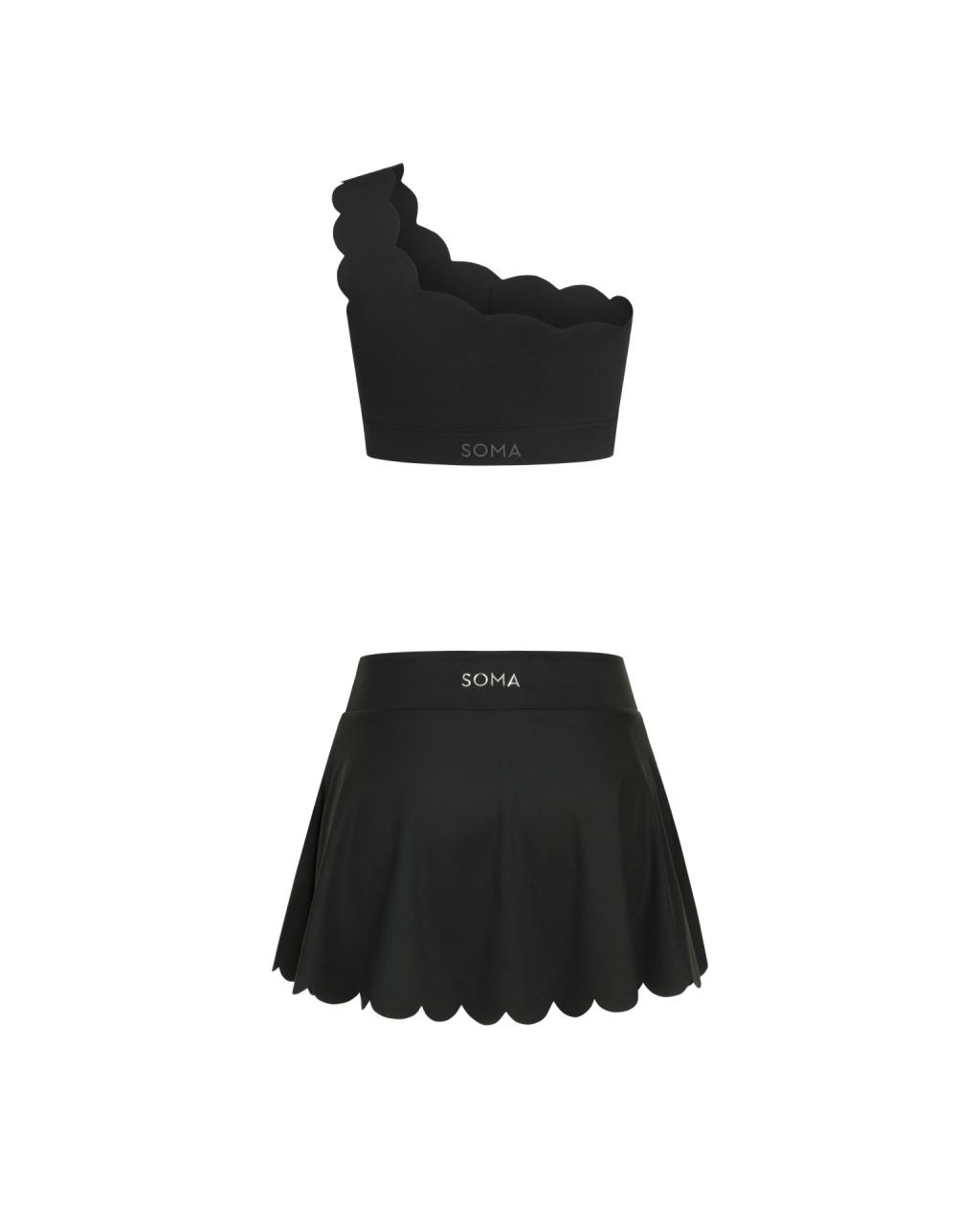 Комплект Wave Skirt One Shoulder Black