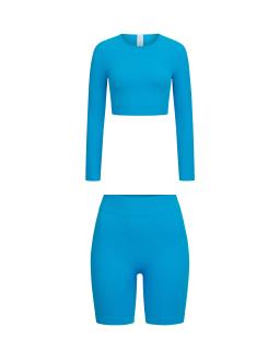 Set Crystal Azure  Shorts Long Sleeve