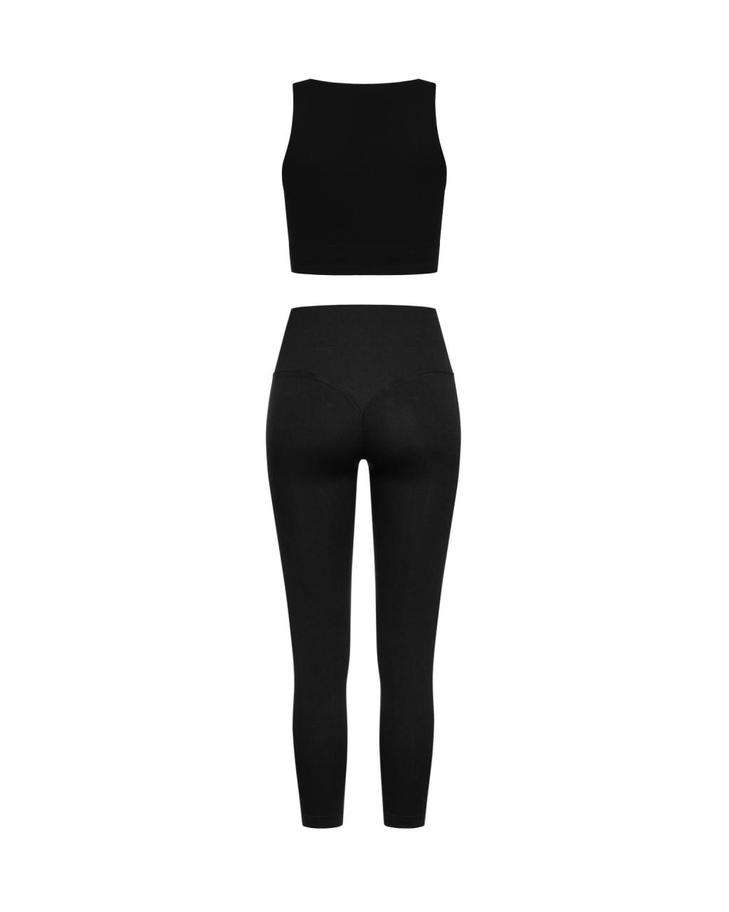 Set Black Push Up Crop Top