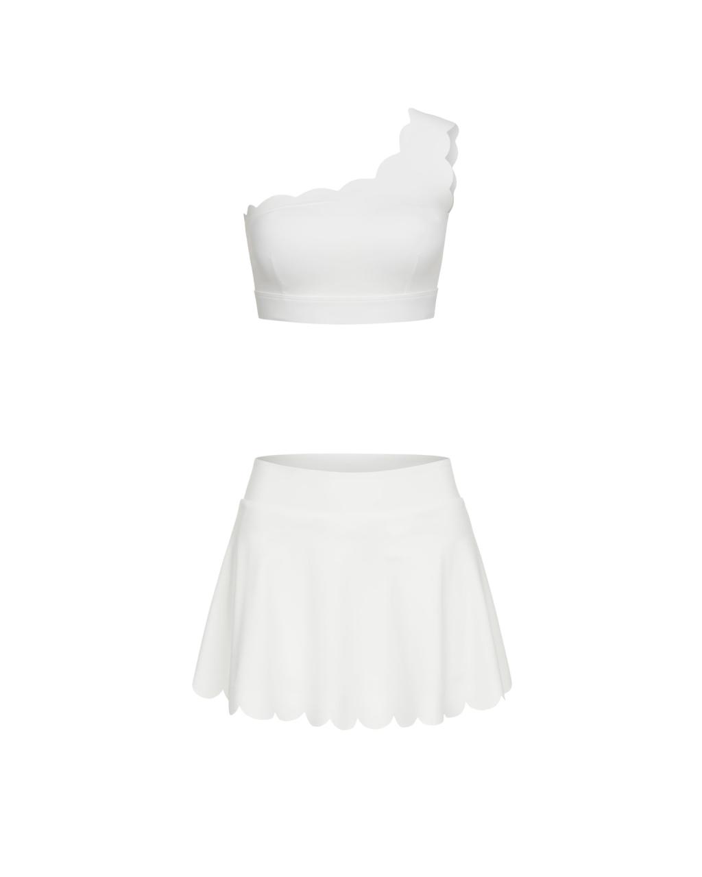Комплект Wave Skirt One Shoulder White