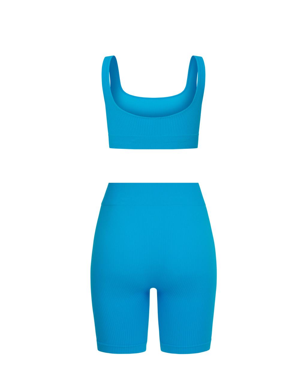Set Crystal Azure Shorts Top Ribbed