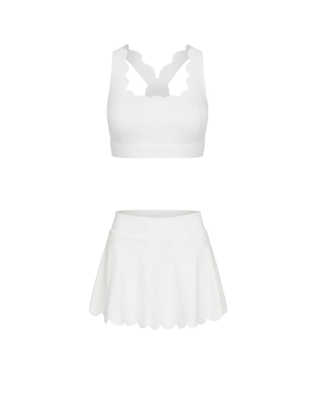 Set Wave Skirt Cross Back White
