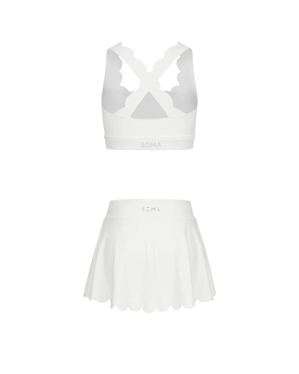 Set Wave Skirt Cross Back White