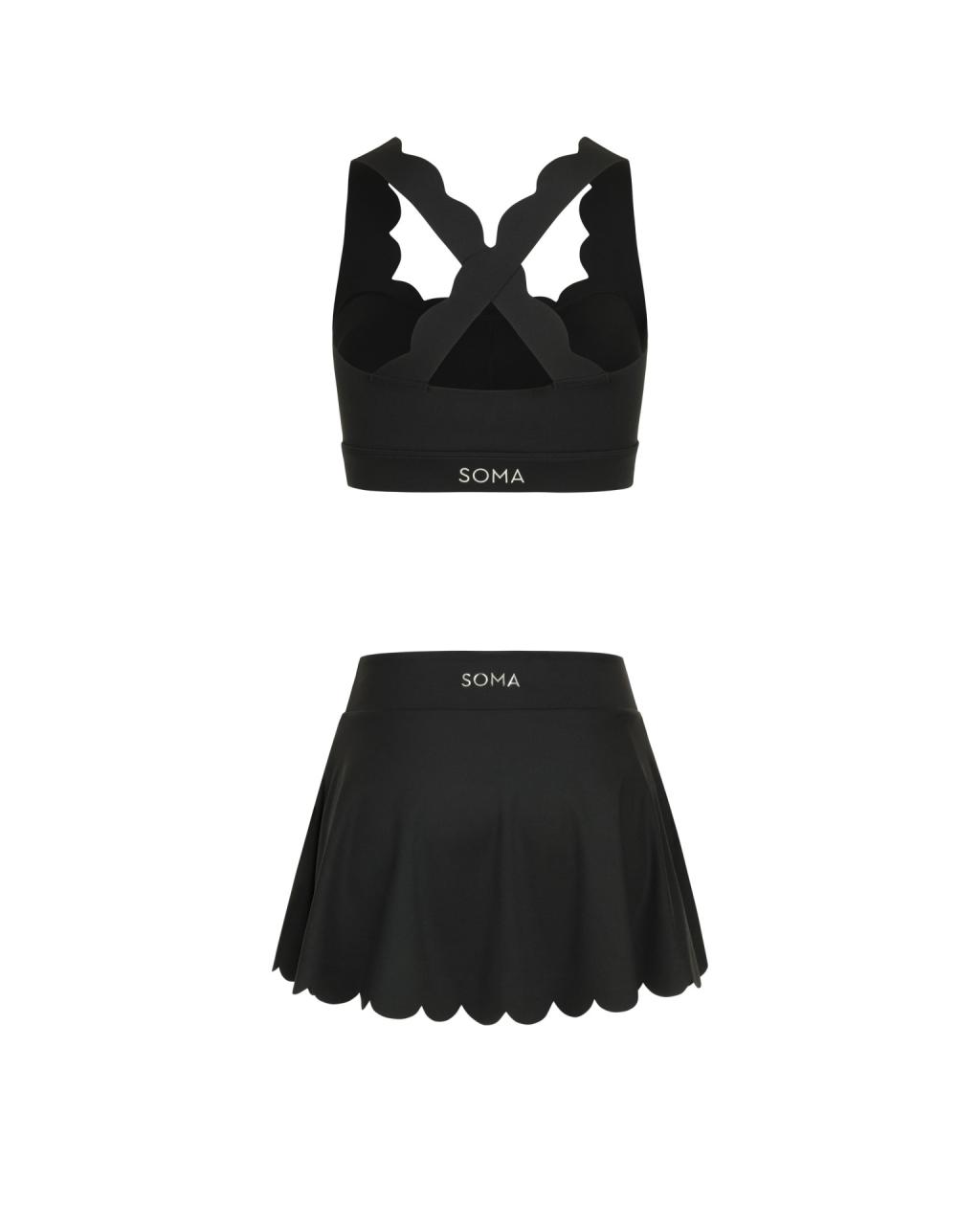 Комплект Wave Skirt Cross Back Black