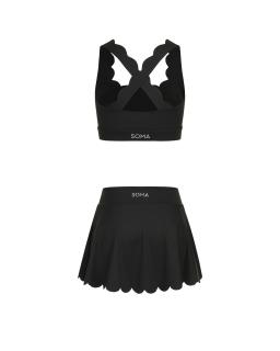 Set Wave Skirt Cross Back Black