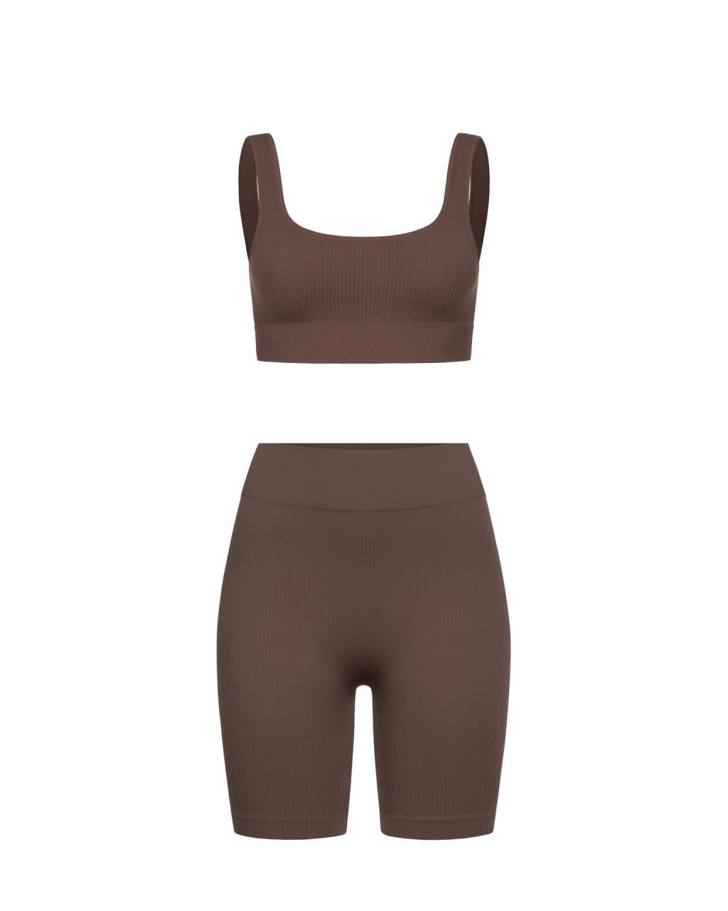 Комплект Coffee Shorts Top Ribbed